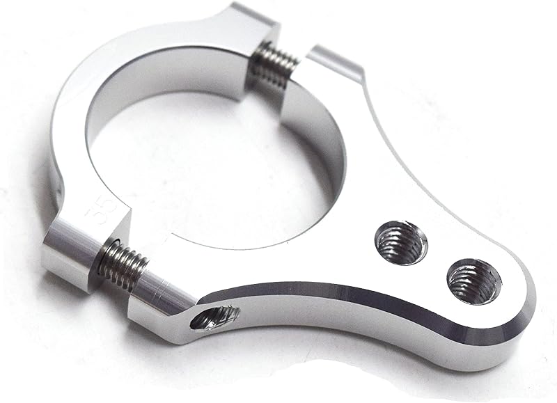 43mmユニバーサルフォークブラケットステアリングダンパーフォーク取り付けクランプブラケット直径43mm、ダンパーブラケットダンパーハードウェア部品オートバイバイク改造用スタビライザーブラケット