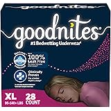 Goodnites Nighttime Bedwetting Underwear, Girls' XL (95-140 lb.), 28 Ct