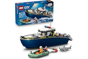 レゴ(LEGO) シティ ポリスボートチェイス おもちゃ 玩具 誕生日 プレゼント ブロック 知育 男の子 女の子 子供 6歳 7歳 8歳 9歳 パトカー 警察 乗り物 バイク 対戦 ロボット 60456