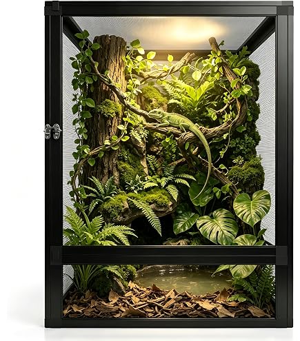 Amazon | Zoo Med ReptiBreeze LED Lights Deluxe Black Screen Cage