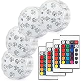 Kohree LED潜水ライト 4点セット RGB リモコン付 電池式 IP68防水 バスライト 水槽照明 イルミネーション お風呂 1年安心サービス