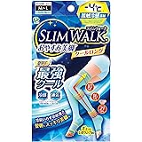 スリムウォーク (SLIM WALK) クールおやすみ美脚 ロング ライトブルー MLサイズ (Cool,Compression Open-toe Socks for Night, Tightish fit, Long type,Right Blue