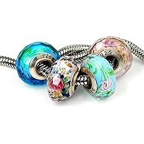 Perle En Verre De Murano Blanc Opaque - Noyau Argent 925 - 10x5 Mm - Pour Bracelet à Breloques Européen