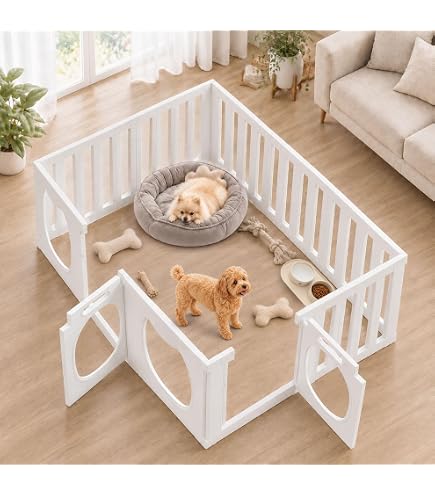 Amazon | Kachiru ペットサークル 小中型犬用 10 枚パネル 高さ 60cm