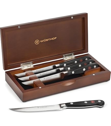 Amazon | Wusthof クラシックステーキナイフセット 木製ケース付き (8