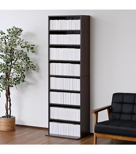 本棚 スライドオープンラック Amazon｜本棚 幅約120×奥行約34×高さ約92.2cm スライド棚 オープン