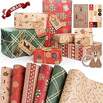 Amazon | Hianjoo クリスマス 包装紙 ラッピングペーパー 包装ペーパー