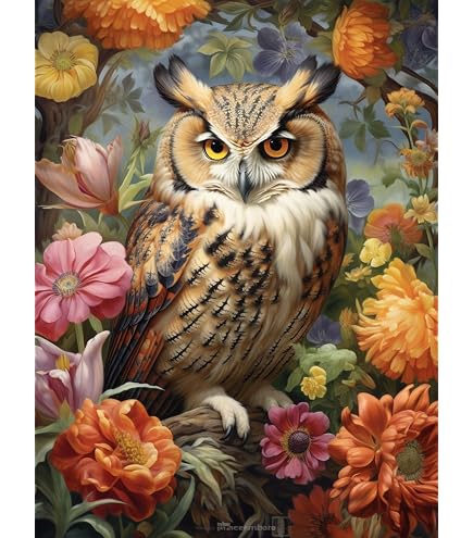 Amazon.co.jp: KAKISO 30x30 cm カラフルなフクロウカラフルな鳥 DIY