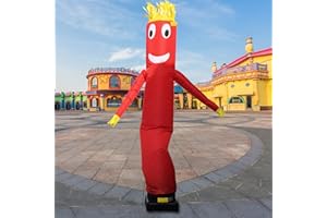 Air Dancers インフレータブルチューブマンセット、10フィート ワッキーウェイビングインフレータブルチューブガイ、エアウェイビングダンサー広告 手を振る膨張チューブマン(ブロアは含まれません)(10フィート - レッド)