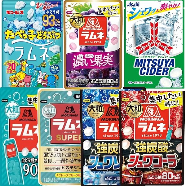 Amazon.co.jp: ラムネ 詰め合わせ 9種 森永ラムネ シュワソーダ