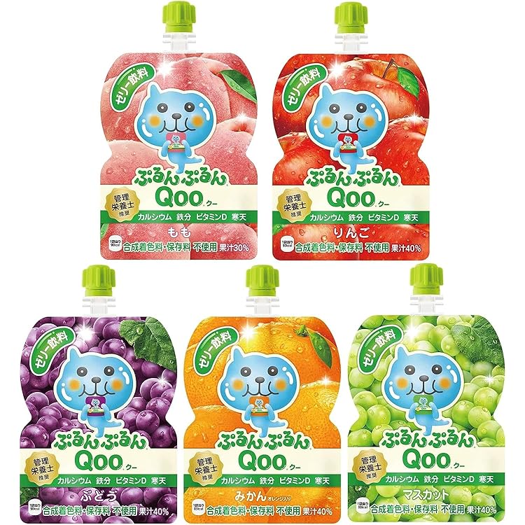 Amazon.co.jp: ぷるんぷるん Qoo ゼリー バラエティ 全5種各6個計30個