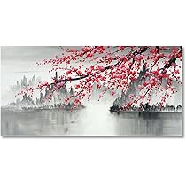 Amazon.co.jp: 大きな伝統的な中国の絵画 手描き 梅の花