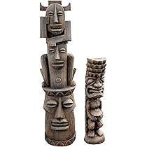 圧倒的存在感！魔除けの力を宿す 巨大ハンドメイド トーテムポール彫刻 圧倒的存在感！魔除けの力を宿す 巨大ハンドメイド トーテム