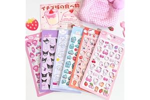 Hanyuan 3dシール 立体シール ぷくぷくぷっくり かわいい 6枚セット 立体 おしゃれ デコシール ごほうび 子供 貼り付け可能 贈り物 手帳 携帯 DIY用 手帳用 貼り付け可能 女の子 No.01