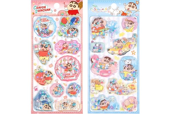 KRGNPLE 2026 年新モデル 実店舗品質 2 枚 ドロップシール ぷくぷく ぷっくり 水シール 3D 立体 精巧な柄 エンボスステッカー 手帳用 装飾 DIY クリエイティブ 個性的 かわいい ギフト（セット 356）