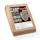 GUARD SHIELD ベージュ/カーキシート #4000 UV ブルーシート 厚手 防水シート ハトメ付き 屋根 防水屋外 3.6mx5.4m 約12畳