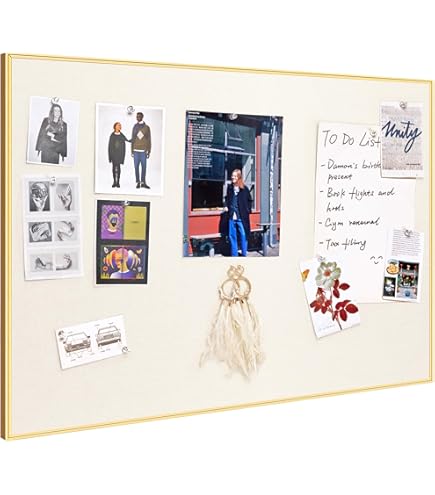 SOFE Oval Framed Linen Bulletin Board, Unique Fabric Pin