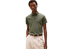 Tommy Hilfiger Men's Short Sleeve Polo Shirts in Regular Fit with Stretch and Organic Pique Cotton
