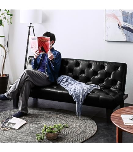 中古美品 合皮 ソファベッド ブラック 黒 3スタイルレザーソファベッドを安く購入するなら：【ふかふか布団】