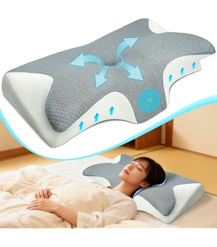 Amazon｜Derila 人間工学枕 | 頸部メモリーフォームサイド、背中