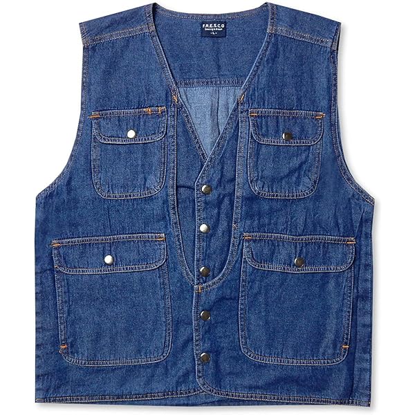 Amazon.co.jp: [鳳皇] MK:1459 綿100％デニム風ベスト【建築 建設 職人