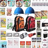 【ヘルメット付き】 防災セットDX【２人用セット】防災グッズ 非常用持ち出し袋 防災用品 非常持ち出し袋 女性用