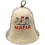 PetriStor Sauna Hat Embroidered Mafia for Man Natural Felt Made in Ukraine