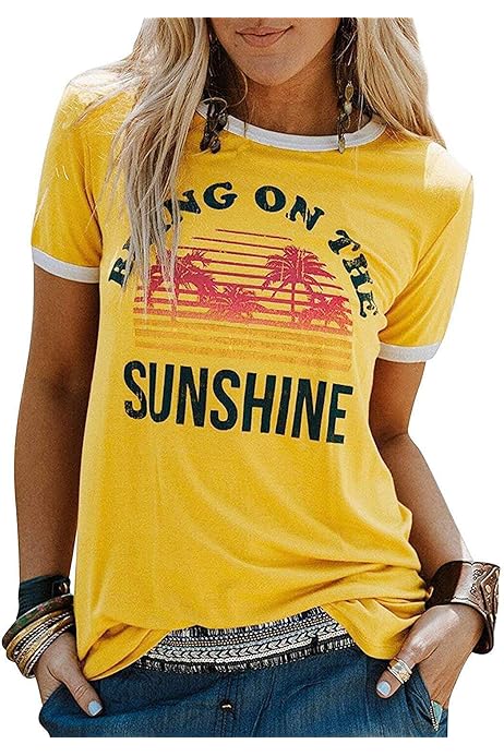 Funny Letter Print Tee T Shirt 