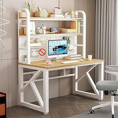 Amazonで購入のデスク（机） Amazon | ZXD pcデスク ラック付き 幅80cm×奥行50cm パソコン