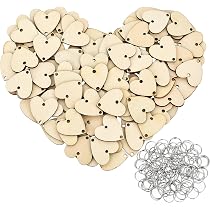 Wooden Circles For Crafts 100 Wood Rounds With Key Rings - 1.2 Inch ...