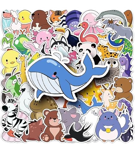 Amazon.co.jp: 100枚 かわいい動物ステッカーセット キュート動物防水