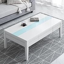 ホワイト ガラス センターテーブル 約120cm x 60cm lushroom センターテーブル ホワイト ハイグロス 鏡面 ロー