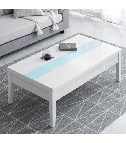 Amazon.co.jp: lushroom センターテーブル 白 長方形 モダン ホワイト