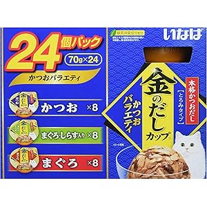 いなば キャットフード 金のだし カップ かつおバラエティパック 70g×24個パック