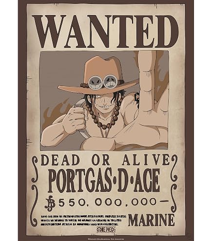 Amazon.co.jp: One Piece Poster Wanted Portgas D. Ace (61cm x 91