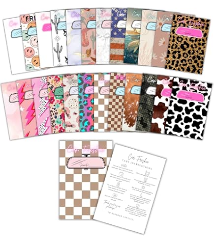 Car Freshie Insert Cards - 50 Pack 4x6" Black Cow Print Background Cards For Scent Labels & Care Instructions