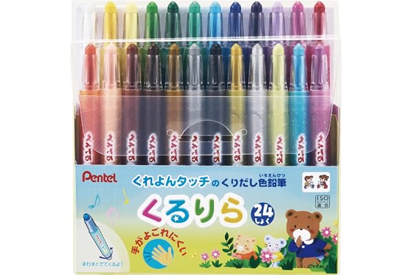ぺんてる 色鉛筆 くるりら 24色セット GTW-24