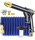 高圧洗浄機 ホース・ノズル付き 高圧洗浄機 ノズル 高圧 洗浄 ノズル 約5m→15m 伸縮ホース 3倍伸びる