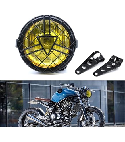 Vintage 4.5 Inch Motorcycle Headlight For Harley, Chopper & Cafe Racer - Universal Fit DC 12V Amber Hi/Low Beam Lamp