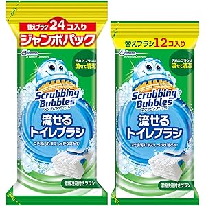 【Amazon.co.jp 限定】【まとめ買い】 スクラビングバブル トイレ洗剤 流せるトイレブラシ フローラルソープ 付替用36個セット(24個入+12個入セット)