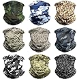 VCZUIUC Headband Camo Face Mask Bandana Head Wrap Scarf Neck Warmer Headwear Balaclava for Sports (9PCS CAMO-5)