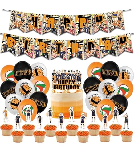 Amazon.co.jp: ハイキュー 誕生日 飾り付け 烏野高校 日向翔陽 影山飛