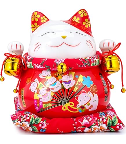 Amazon.co.jp: 【招き猫 置物 開運 縁起物 金運 風水】常滑焼