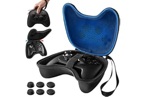 JSAUX プロコンケース Switch 2 Pro対応 スイッチ 2 プロ コントローラ専用収納ケース Switch プロコン 2対応｜独立充電ポート・メッシュポケット付き｜旅行用 保護ポータブルキャリーバッグ (コントローラー型＋キャップ6個)