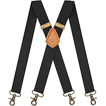 Amazon | [メンデンス] サスペンダー メンズ X型 ブラック 無地 3.5