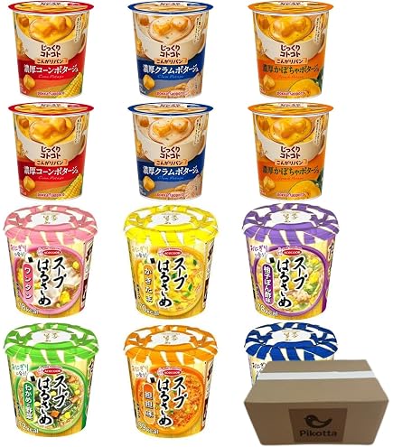 Amazon | じっくりコトコト こんがりパン入り カップスープ 3種 × 各4