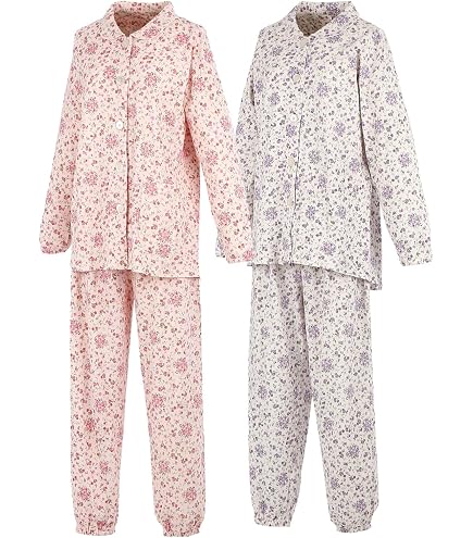Amazon | 介護 パジャマ しるばあパラダイスパジャマ 上下セット（婦人