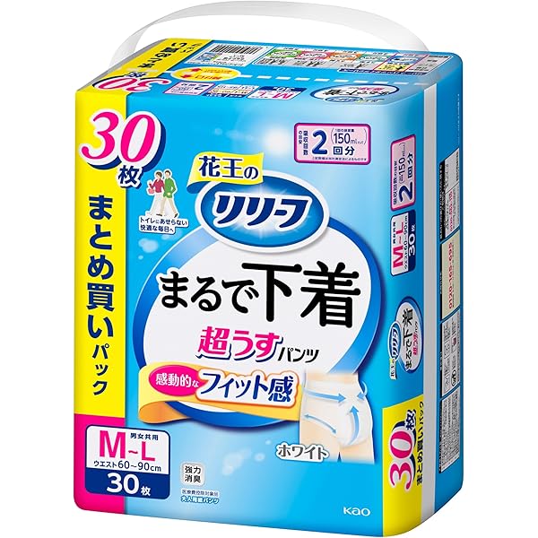 リリーフ まるで下着 ブルー M〜L 38枚入り4袋 リリーフ まるで下着 ブルー M〜L 38枚入り4袋