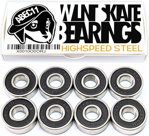 WalnutSkate スケボー ベアリング ABEC11/ABEC9/ABEC7/【国内ブランド】スケートボード インラインスケート ロングボード サーフスケート クルーザー ランバイク 低粘度 ルーブ スピード SKATE BEARINGS (ABEC11 (BLACK)) - 1