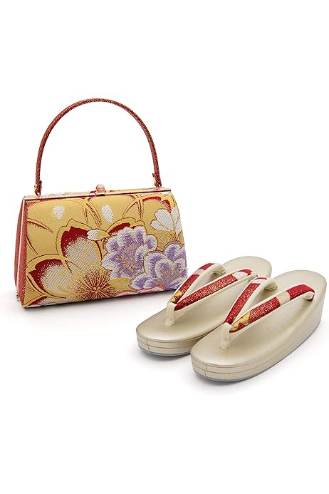 【1/3】紗織謹製　草履バッグ Amazon | [とせん] 紗織謹製 草履バッグセット 24.0cm 金 銀